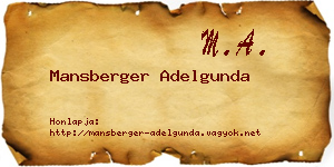 Mansberger Adelgunda névjegykártya